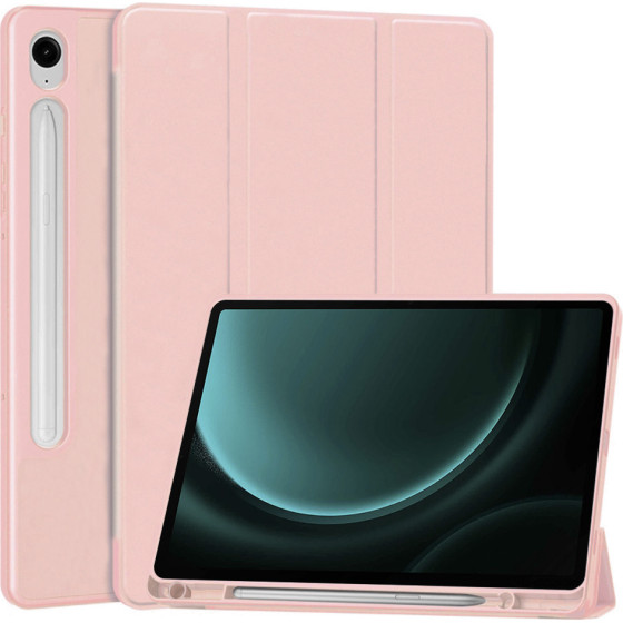 Techsuit - Flex Trifold (with Pencil Holder) - Samsung Galaxy Tab S9 / S9 FE / S10 FE - Pink