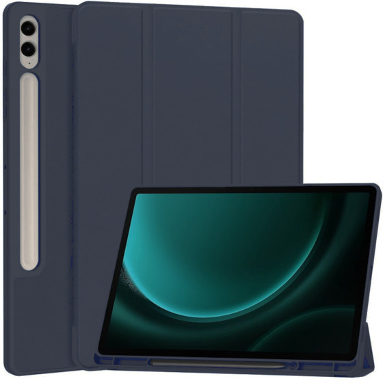 Techsuit - Flex Trifold (with Pencil Holder) - Samsung Galaxy Tab S9 FE Plus - Dark Blue