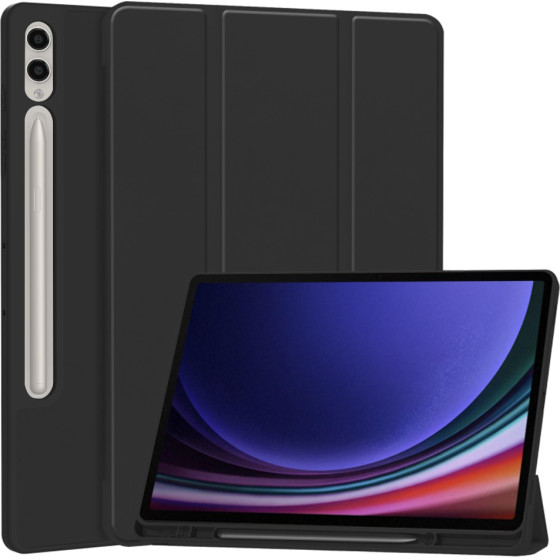 Techsuit - Flex Trifold (with Pencil Holder) - Samsung Galaxy Tab S9 Plus / S10 Plus / S9 FE Plus - Black