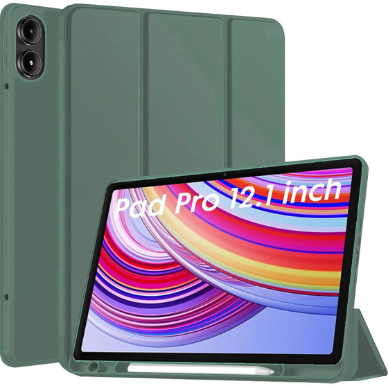 Techsuit - Flex Trifold (with Pencil Holder) - Xiaomi Redmi Pad Pro / Redmi Pad Pro 5G / Poco Pad - Green