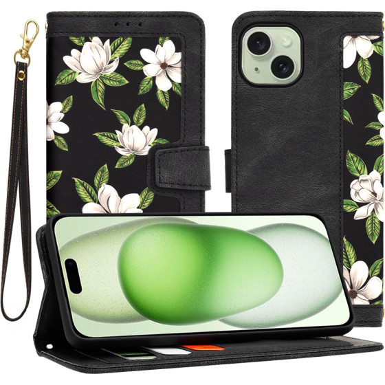 Techsuit - FlipCraft - iPhone 15 Plus - Flowers of the Dawn