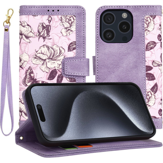 Techsuit - FlipCraft - iPhone 15 Pro - Mysterious Purple