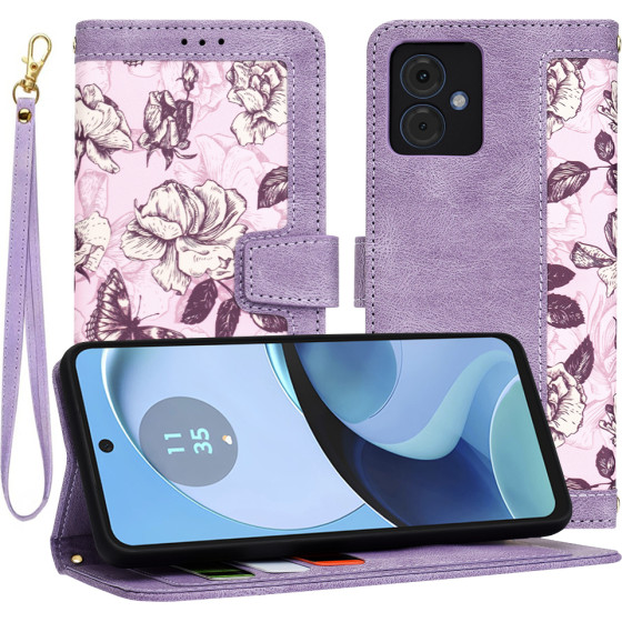Techsuit - FlipCraft - Motorola Moto G14 - Mysterious Purple