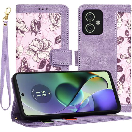 Techsuit - FlipCraft - Motorola Moto G54 Power Edition / G64 - Mysterious Purple