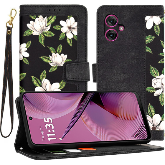 Techsuit - FlipCraft - Motorola Moto G55 - Flowers of the Dawn