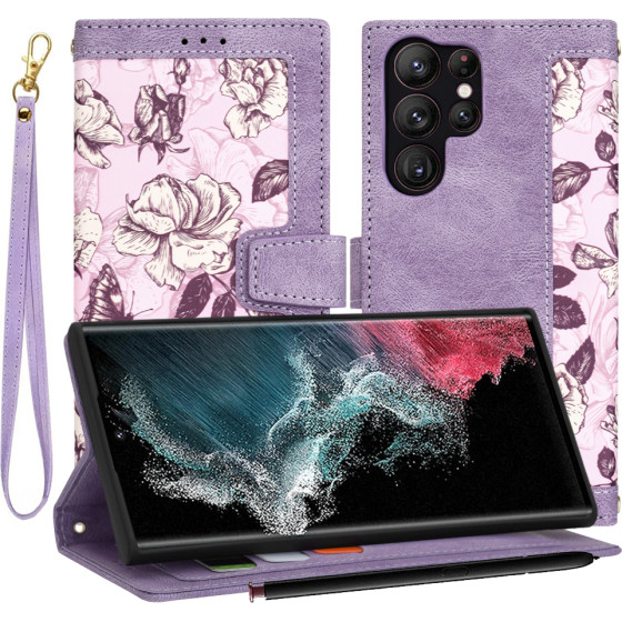 Techsuit - FlipCraft - Samsung Galaxy S22 Ultra 5G - Mysterious Purple