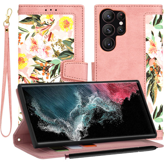 Techsuit - FlipCraft - Samsung Galaxy S22 Ultra 5G - Sweetheart Pink