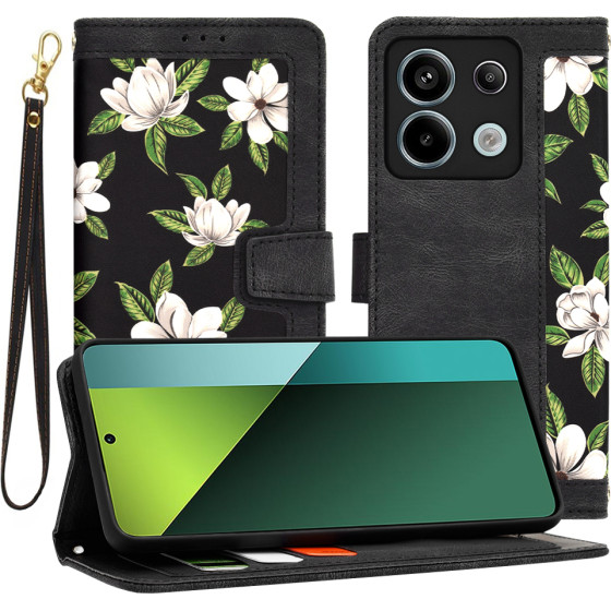 Techsuit - FlipCraft - Xiaomi Redmi Note 13 Pro 5G / Poco X6 - Flowers of the Dawn