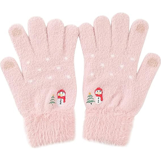 Techsuit - Gloves (ST0011) - from Mink Fur, Size 21cm - Pink - (ST0011;PINK)