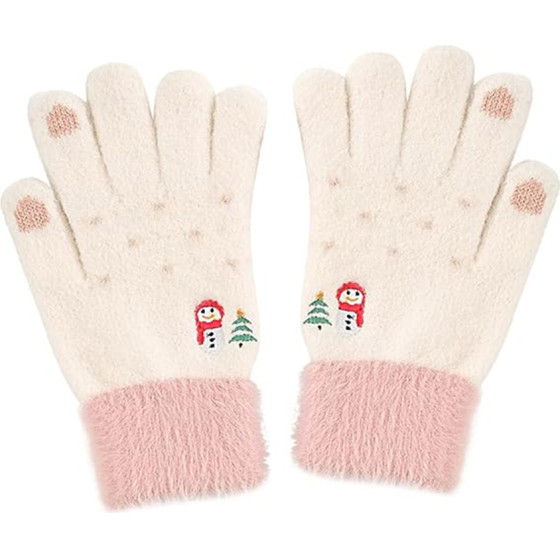 Techsuit - Gloves (ST0011) - from Mink Fur, Size 21cm - White - (ST0011;WHITE)
