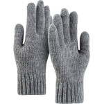 Techsuit - Gloves (ST0012) - from Alpaca Wool, Size 22cm - Light Grey