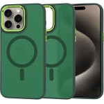 Techsuit - HaloFrost MagSafe Series (Green Camera Frame) - iPhone 15 Pro Max - Midnight Green