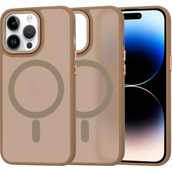 Techsuit - HaloFrost MagSafe Series - iPhone 14 Pro - Sandstone Brown