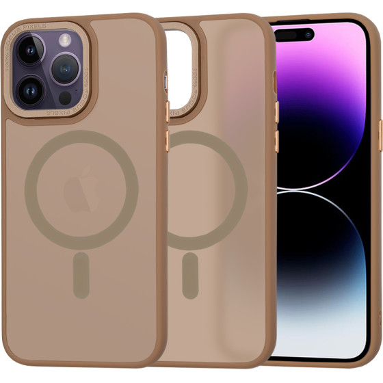 Techsuit - HaloFrost MagSafe Series - iPhone 14 Pro Max - Sandstone Brown