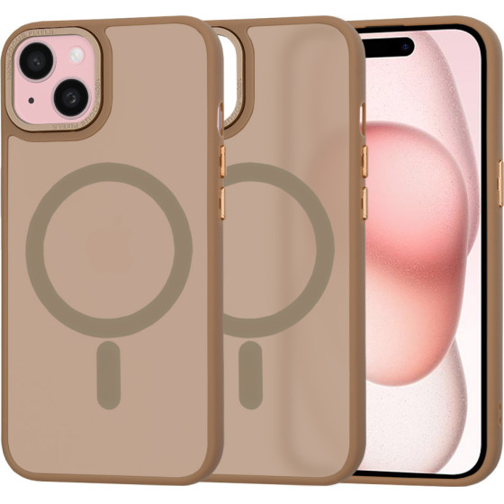Techsuit - HaloFrost MagSafe Series - iPhone 15 - Sandstone Brown