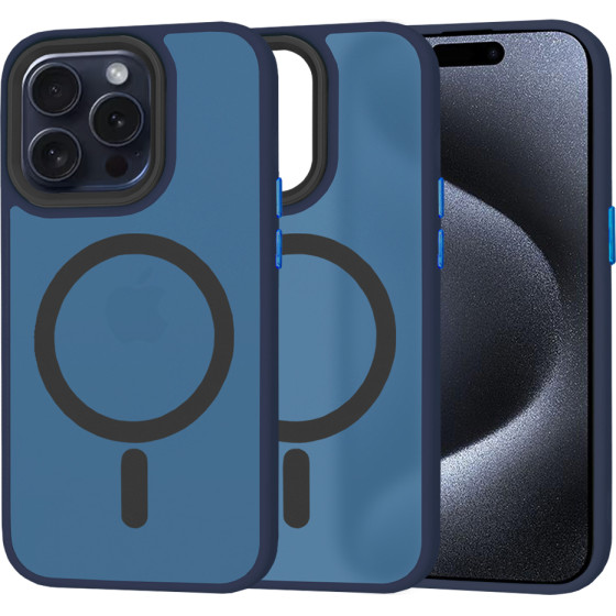 Techsuit - HaloFrost MagSafe Series - iPhone 15 Pro - Deep Blue