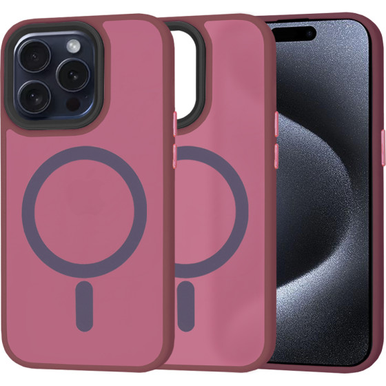 Techsuit - HaloFrost MagSafe Series - iPhone 15 Pro - Bordeaux