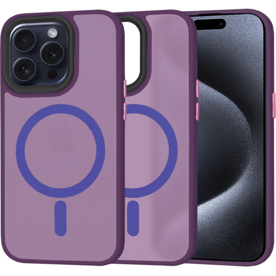 Techsuit - HaloFrost MagSafe Series - iPhone 15 Pro - Deep Purple