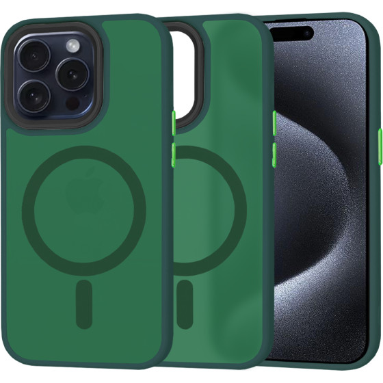 Techsuit - HaloFrost MagSafe Series - iPhone 15 Pro - Midnight Green
