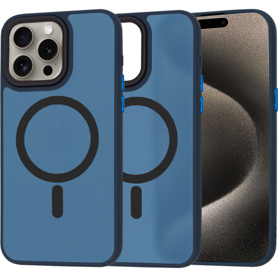 Techsuit - HaloFrost MagSafe Series - iPhone 15 Pro Max - Deep Blue