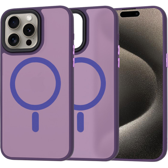Techsuit - HaloFrost MagSafe Series - iPhone 15 Pro Max - Deep Purple