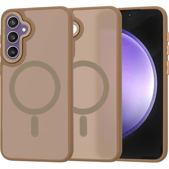 Techsuit - HaloFrost MagSafe Series - Samsung Galaxy S23 FE - Sandstone Brown