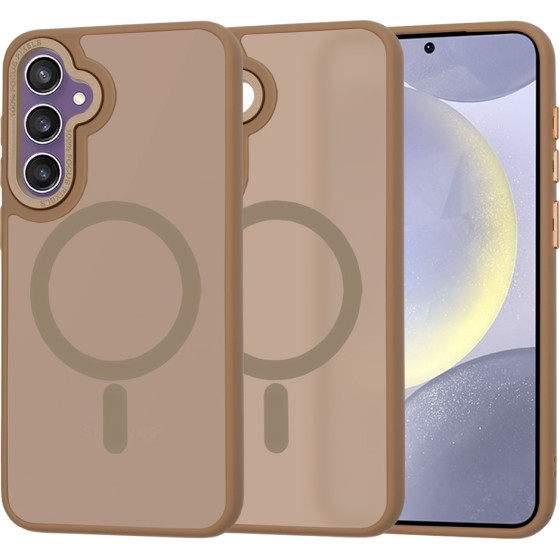 Techsuit - HaloFrost MagSafe Series - Samsung Galaxy S24 Plus - Sandstone Brown