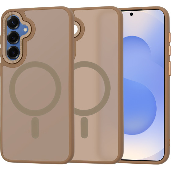 Techsuit - HaloFrost MagSafe Series - Samsung Galaxy S25 - Sandstone Brown