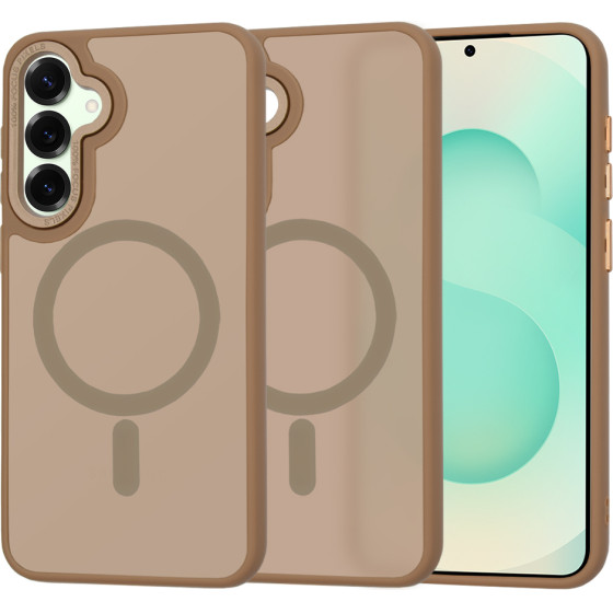 Techsuit - HaloFrost MagSafe Series - Samsung Galaxy S25 Plus - Sandstone Brown