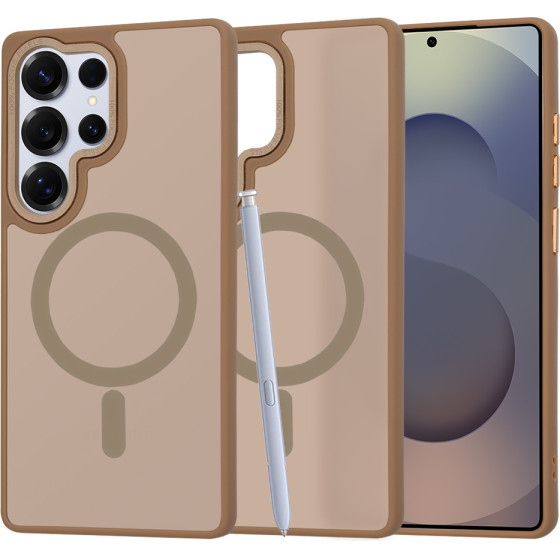 Techsuit - HaloFrost MagSafe Series - Samsung Galaxy S25 Ultra - Sandstone Brown