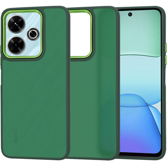 Techsuit - HaloFrost Series (Green Camera Frame) - Xiaomi Redmi 13 / Poco M6 4G - Midnight Green