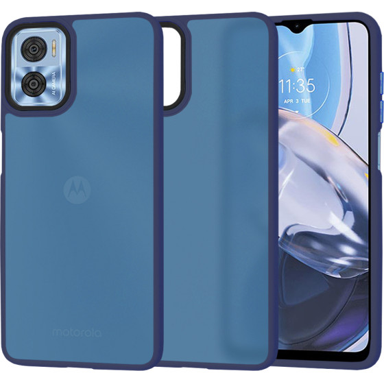 Techsuit - HaloFrost Series - Motorola Moto E22 / Moto E22i - Deep Blue