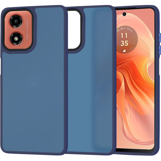 Techsuit - HaloFrost Series - Motorola Moto G04 / Moto G04s / Moto G24 / Moto E14 - Deep Blue