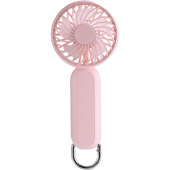Techsuit - Handheld Fan (A217) - USB Rechargeable, Three Speeds, 1200mAh - Pink