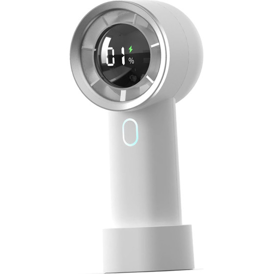 Techsuit - Handheld Fan (HX130) - Digital Display, Ultra Silent, 1200mAh - White