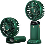 Techsuit - Handheld Fan (N15) - Foldable Design, Digital Display, Ultra Silent, 1800mAh - Green