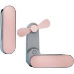 Techsuit - Handheld Fan (TF1) - Portable, for Pocket, Adjustable, Rechargeable, Silent, 1200mAh - Pink