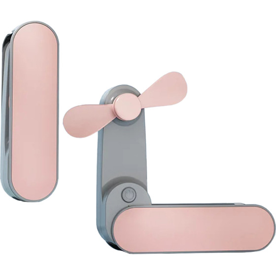 Techsuit - Handheld Fan (TF1) - Portable, for Pocket, Adjustable, Rechargeable, Silent, 1200mAh - Pink