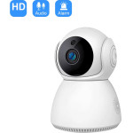 Techsuit - Indoor Wi-Fi Camera (Q7) - 3MP, Night Vision, Auto-Tracking, Two-way Audio, TF Card, V380 PRO App - White