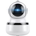 Techsuit - Indoor Wi-Fi Camera (Q9) - 3MP, Infrared, Auto-Tracking, 360 PT View, Two-way Audio, TF Card, V380 PRO App - White