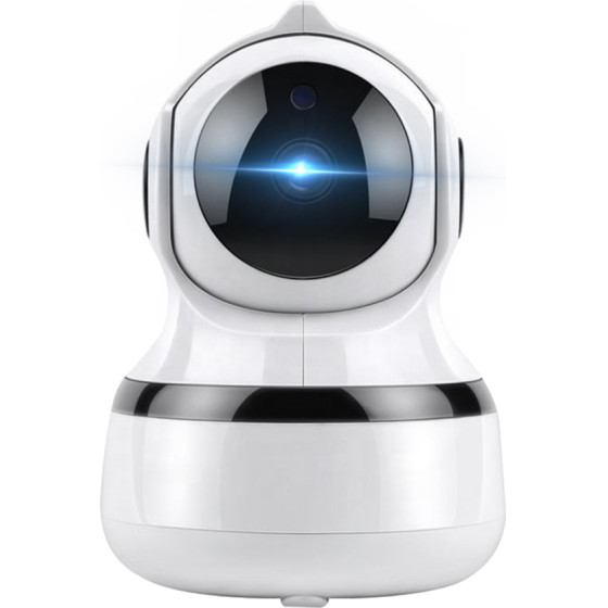 Techsuit - Indoor Wi-Fi Camera (Q9) - 3MP, Infrared, Auto-Tracking, 360 PT View, Two-way Audio, TF Card, V380 PRO App - White