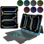 Techsuit - KeyTab Pro + Screen Protector (with RGB Wireless Keyboard/Stylus Pen Holder) - iPad Pro 13 (2024) - Black