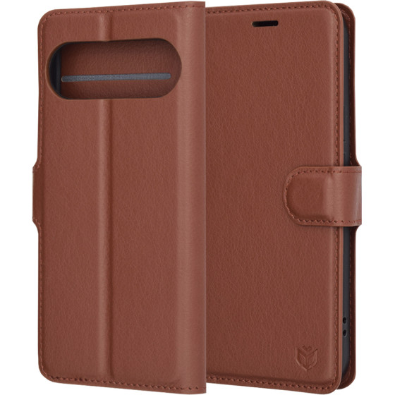 Techsuit - Leather Folio - Google Pixel 9 Pro / 9 - Brown