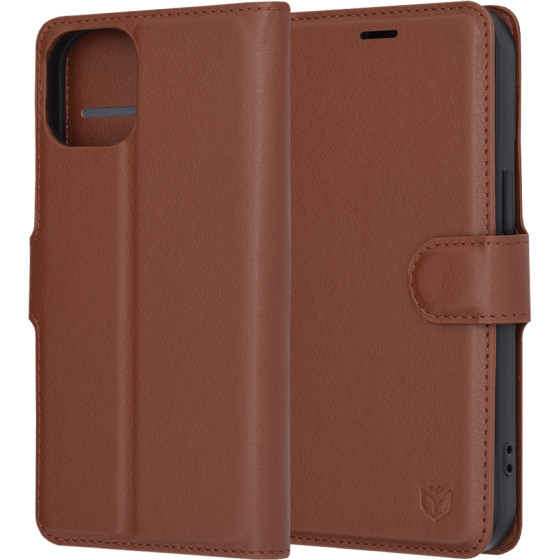Techsuit - Leather Folio - iPhone 15 - Brown
