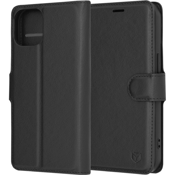 Techsuit - Leather Folio - iPhone 15 - Black