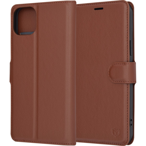 Techsuit - Leather Folio - iPhone 15 Plus - Brown