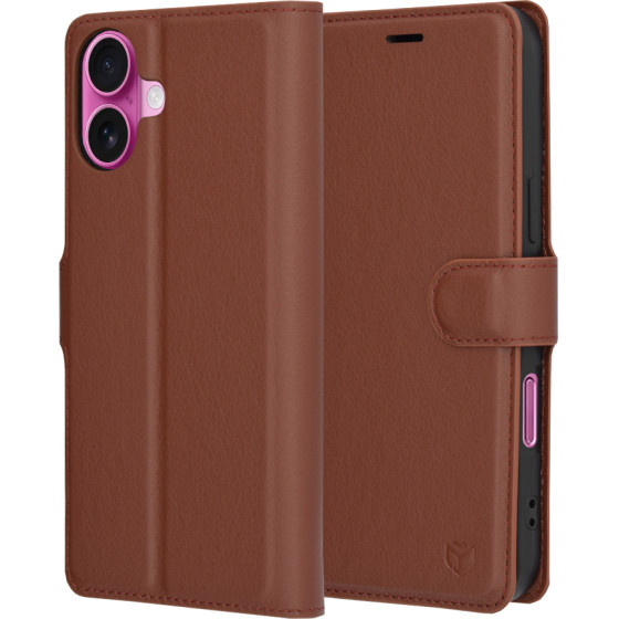 Techsuit - Leather Folio - iPhone 16 Plus - Brown