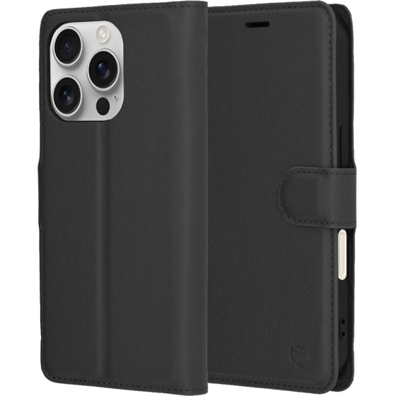 Techsuit - Leather Folio - iPhone 16 Pro - Black