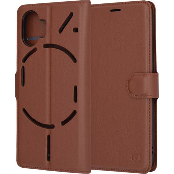 Techsuit - Leather Folio - Nothing Phone (2) - Brown