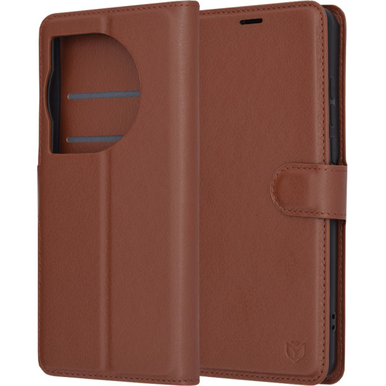 Techsuit - Leather Folio - OnePlus 12 - Brown